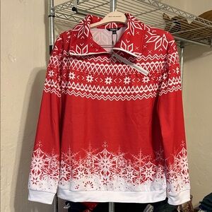 Red Snowflake Golf Pullover